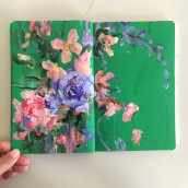 Green sketchbook. Painting, Acr, and lic Painting project by Sonal Nathwani - 05.10.2023