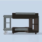 Mueble polifuncional desde simple mesita auxiliar a escritorio polifuncional. Design, Furniture Design, Making, Product Design, and 3D Modeling project by miguel prada - 12.03.2022