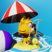 Summer is here. 3D Modeling, and 3D Character Design project by shain tejeda - 06.23.2023