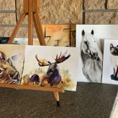 My project for course: Expressive Animal Portraits in Watercolor. Traditional illustration, Watercolor Painting, Realistic Drawing, and Naturalistic Illustration project by Pernille Dysthe - 06.07.2023
