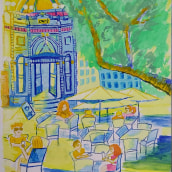 Mi proyecto del curso: Pintura de paisajes urbanos con gouache. Traditional illustration, Painting, and Gouache Painting project by Miriam Lezcano Puey - 07.16.2023