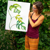 My project for course: Botanical Watercolor for Patterns. Traditional illustration, Pattern Design, Watercolor Painting, and Botanical Illustration project by Zuzana Zachová - 07.28.2023