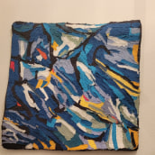 Van Gogh Irises Detail Art Quilt. Artesanato projeto de Leslie Cohen - 16.08.2023