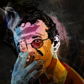 Roberto Bolaño. Un projet de Illustration vectorielle, Illustration numérique et Illustration de portrait de Marcia Cabezas - 07.09.2023