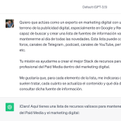 Mi proyecto del curso: Chat GPT para Marketing Digital. Un proyecto de Publicidad, Marketing Digital, SEM, Gestión y productividad							 de albertpascualcarne - 15.10.2023