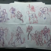 My project for course: Drawing the Human Figure & Expressive Poses. Un proyecto de Bellas Artes, Bocetado, Dibujo, Sketchbook y Dibujo anatómico de willie jimenez - 11.11.2023