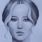 Jennifer Lawrence. Pencil Drawing, and Portrait Drawing project by garrod_eleonore - 04.13.2021