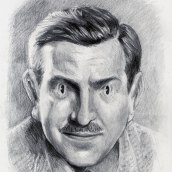 Walt Disney caricature. Traditional illustration, Pencil Drawing, Drawing, Portrait Illustration, and Portrait Drawing project by Lior Shkedi - 02.03.2014