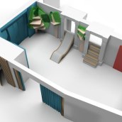 Indoor playgroud area con ludoteca . Design Management, Interior Architecture, and Spatial Design project by Filippo Chiado’ Puli - 12.06.2023