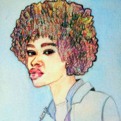Mi proyecto del curso: Dibujo de retratos llamativos con lápices de colores. Drawing, Portrait Drawing, Sketchbook, and Colored Pencil Drawing project by Mj - 12.10.2023