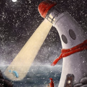 My project for course: Atmospheric Scenes in Procreate: Paint with Color and Light: The Friendly Lighthouse in Winter Ein Projekt aus dem Bereich Digitale Illustration von Stefan Vogels - 27.12.2023