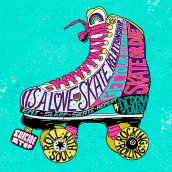 It's a Love Skate Relationship - Retro hand lettering . Traditional illustration, Lettering, Digital Illustration, Digital Lettering, H, and Lettering project by Melon Saunders - 12.28.2023