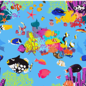 Reef Pattern Collection. Un progetto di Pattern design di Alice Souza - 01.01.2024