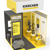 Stand para exhibición de productos KARCHER.. Installations, Industrial Design, and 3D Design project by Cristiel Núñez - 01.05.2024