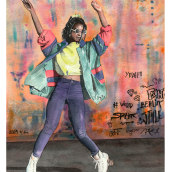 Roller Skating is back in Fashion. Un proyecto de Ilustración tradicional, Pintura a la acuarela e Ilustración editorial de Marisol Ormanns - 18.01.2024