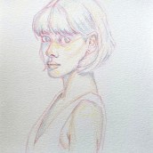 Mi proyecto del curso: Dibujo de retratos llamativos con lápices de colores. Drawing, Portrait Drawing, Sketchbook, and Colored Pencil Drawing project by Ana Fabre - 01.26.2024