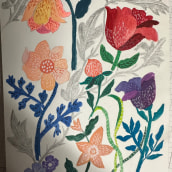 Mon projet du cours : Illustration florale à la gouache. Ilustração digital, Ilustração botânica, e Pintura guache projeto de monique.dumont13 - 30.01.2024