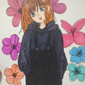 Mi proyecto del curso: Coloreado con marcadores para dibujo manga. Traditional illustration, Comic, Color Theor, and Manga project by Ivania Asencio Plaza - 02.04.2024