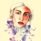 Retrato enero 2024. Traditional illustration, Watercolor Painting, and Portrait Drawing project by Aranzazú Reverte - 02.08.2024