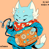 😁 Mascote do bot do discord: Gato DJ BOTelho da Radio Miaumix 😁. Un proyecto de Ilustración digital, Ilustración infantil y Manga de Tomas - 10.02.2024
