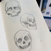 Cráneos a lápiz. Desenho a lápis, Desenho, e Sketchbook projeto de Maleny Estrada - 11.02.2024