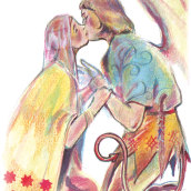 The kiss. Ilustração tradicional projeto de Violant parejo - 18.02.2024