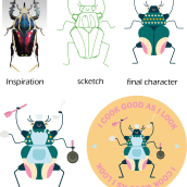 My project for course: Vector Character Design With Geometric Shapes. Un progetto di Character design, Illustrazione vettoriale, Disegno e Illustrazione digitale di Paola Ortiz - 16.03.2024