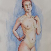 My project for course: The Human Figure in Watercolor. Un proyecto de Ilustración tradicional, Bellas Artes, Pintura, Pintura a la acuarela, Dibujo realista y Dibujo anatómico de Nota - 20.03.2024