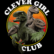 Clever Girl Club - Jurassic Park 30th Anniversary T shirt Competition Entry. Ilustração tradicional, Design gráfico, Desenho a lápis, Desenho e Ilustração digital projeto de Melon Saunders - 03.10.2023