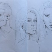 Mon projet du cours : Carnet de portraits : explorez le visage humain. Sketching, Drawing, Portrait Drawing, Artistic Drawing, and Sketchbook project by Claire R - 06.25.2024