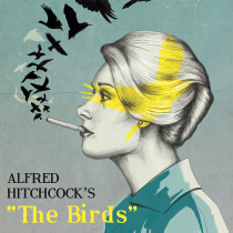 Poster 'The Birds'. Un proyecto de Ilustración de Laura Baena - 17.01.2016