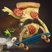 Fast Pizza.. Un proyecto de 3D de David Comerón - 16.01.2017