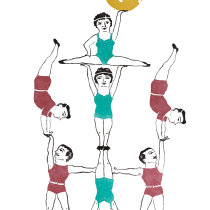 Acrobats...ale hop!!. Ilustração tradicional projeto de Berta Fortet Berne - 22.04.2017