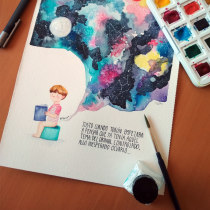 Toñín y el cosmos. Illustration project by Marta Dorado - 12.03.2017