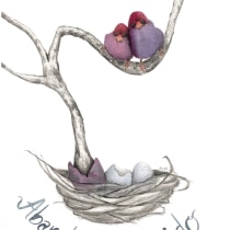 Técnicas aplicadas de ilustración en acuarela: "Abandonar el nido". Un progetto di Illustrazione tradizionale di replicanteana - 04.04.2018