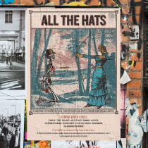 Mi Proyecto del curso: Cartelismo ilustrado | All The Hats "Uno a Uno". Un proyecto de Música, Diseño gráfico, Packaging y Diseño de carteles de Nicolás Romero - 23.10.2018