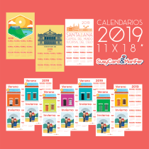 Calendario 2019 - Verano - Invierno - Santa Ana, El Salvador, C.A.. Un proyecto de Ilustración vectorial de Francisco Carpio - 20.01.2019
