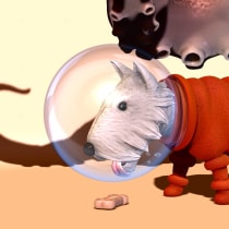 Slupy, El perro optimista.. Un proyecto de 3D, Diseño de personajes, Escultura, Modelado 3D y Diseño de personajes 3D de Sergio Gómez - 21.03.2019