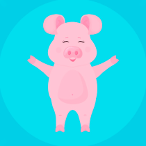 Animación 2D: El cerdo feliz. . Un proyecto de Animación de Catalina Cantos - 30.05.2019