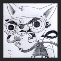 El Chihuahua instructor de buceo. Un proyecto de Diseño de personajes, Tipografía y Dibujo a lápiz de Gabriel Capurro Larrea - 11.08.2019