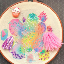 My project in Embroidery and Watercolor Basic Techniques course. Arts, and Crafts project by Helen M. - 09.10.2019