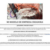Mi Proyecto del curso: Modelos de negocio para creadores y creativos . Un proyecto de Creatividad de Roxana Brizuela - 01.10.2019