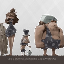 Mi Proyecto del curso - Fábrica de personajes ilustrados: Los 3 enterradores de las cavernas. Ilustração, e Design de personagens projeto de Asier Astorga Casado - 25.12.2019