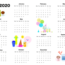 2020 calendar!. Un proyecto de Diseño e Ilustración digital de Lana Shukri - 31.12.2019
