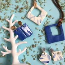 Mi Proyecto del curso: Joyería de cerámica para principiantes. Cerâmica projeto de Rosa Fernandez - 02.01.2020
