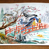 My project in Watercolor Illustration with Japanese Influence course. Un proyecto de Pintura a la acuarela de Bilyana Nikolaeva - 12.01.2020