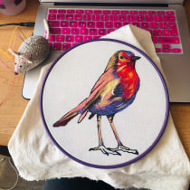 Mi Proyecto del curso: Pintar con hilo: técnicas de ilustración textil. Embroider project by Aketzalli RF - 03.07.2020