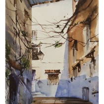 Mi Proyecto del curso: Paisajes urbanos en acuarela. Um projeto de Pintura em aquarela de Silvia Carreño Pareja - 23.03.2020