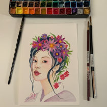 Mi Proyecto del curso: Creación de paletas de color con acuarela. Traditional illustration project by Noelia Alijo - 03.27.2020