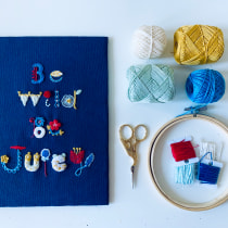 My project in Introduction to Raised Embroidery course. Embroider project by Claudia Wang - 04.06.2020